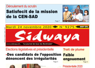 Une Sidwaya du 24 11 2020