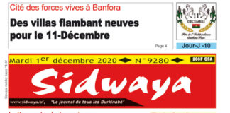 Une Sidwaya du 1er décembre 2020