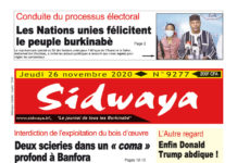 Une Sidwaya du 26 novembre 2020