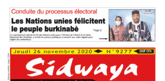 Une Sidwaya du 26 novembre 2020