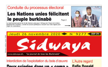 Une Sidwaya du 26 novembre 2020