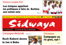 Une Sidwaya du vendredi 6 au dimanche 8 novembre 2020