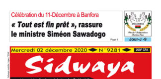 Une sidwaya du 02 12 2020