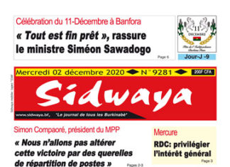 Une sidwaya du 02 12 2020