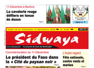Une sidwaya du 10 12 2020