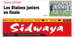 Une Sidwaya du 16 12 2020