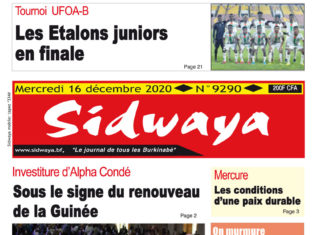 Une Sidwaya du 16 12 2020