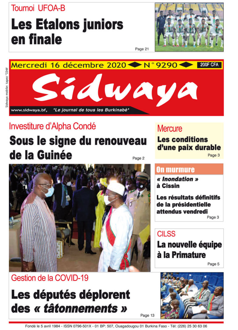 Une Sidwaya du 16 12 2020