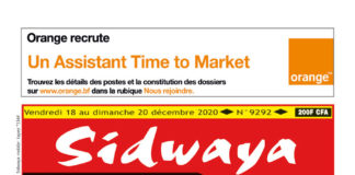 Une Sidwaya du vendredi 18 au dimanche 20 décembre 2020