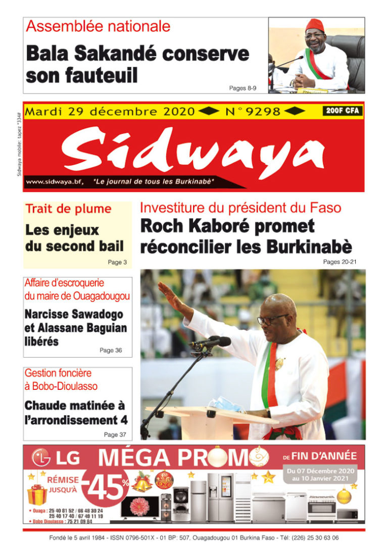 Une Sidwaya du 29 décembre 2020