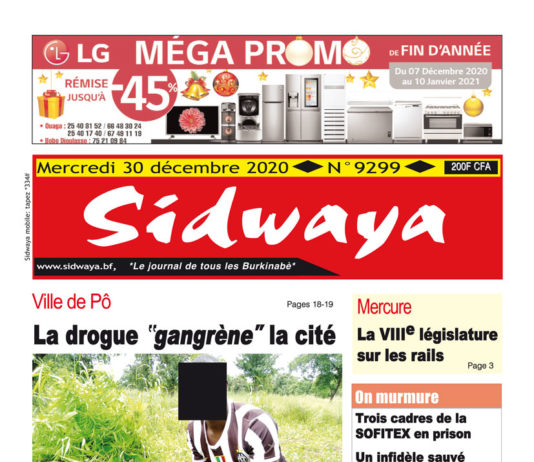 Une Sidwaya du 30 12 2020