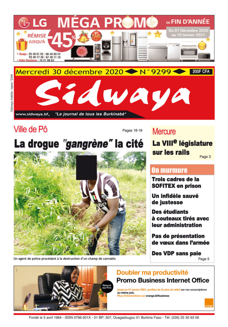 Une Sidwaya du 30 12 2020