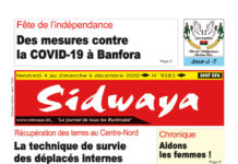 Une Sidwaya du vendredi 04 au dimanche 06 décembre 2020