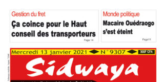 Une Sidwaya du 13 janvier 2021