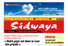 Une Sidwaya du 18-01-2021
