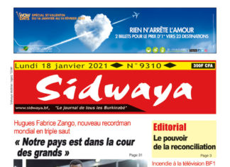 Une Sidwaya du 18-01-2021