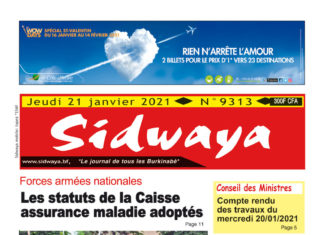 Une Sidwaya du 21-01-2021