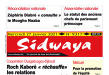 Une sidwaya du 27 01 2021