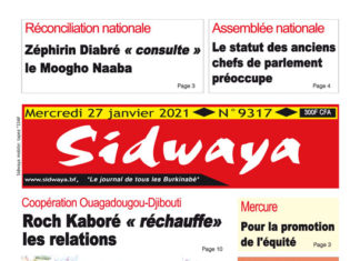 Une sidwaya du 27 01 2021