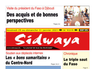 Une Sidwaya du vendredi 29 au dimanche 31 janvier 2021
