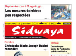 Une sidwaya du 06 Janvier 2021