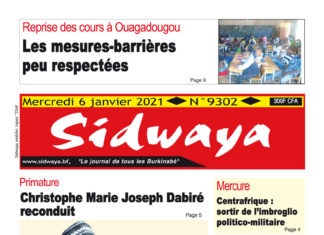 Une sidwaya du 06 Janvier 2021