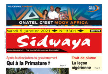 Une Sidwaya du 05 janvier 2021