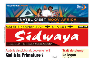 Une Sidwaya du 05 janvier 2021