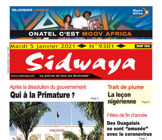 Une Sidwaya du 05 janvier 2021