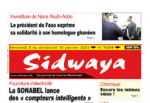 Une Sidwaya du vendredi 08 au dimanche 10 janvier 2021