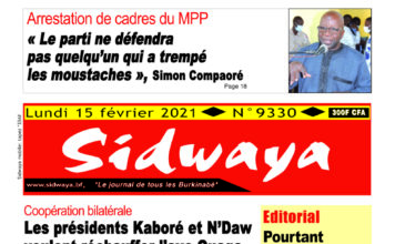 Une Sidwaya du 15-02-2021