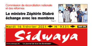 Une Sidwaya du mardi 16 février 2021