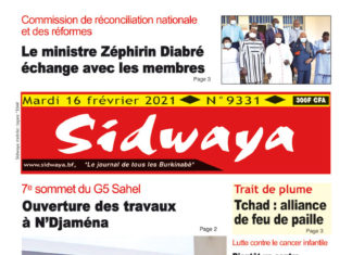 Une Sidwaya du mardi 16 février 2021