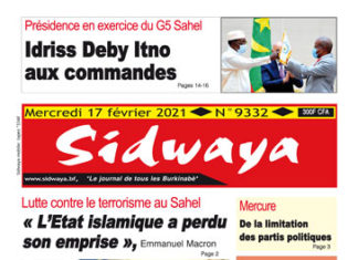 Une sidwaya du 17 02 2021