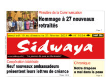 Une Sidwaya du vendredi 19 au dimanche 21 février 2021
