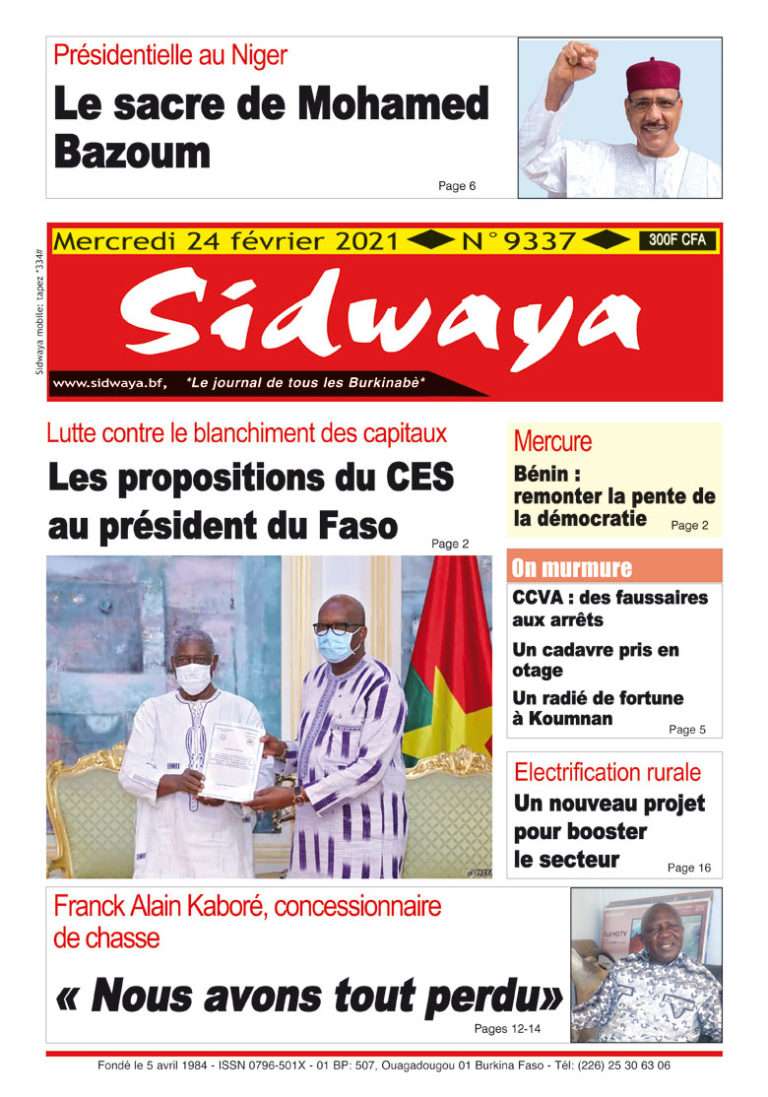Une Sidwaya du 24 février 2021