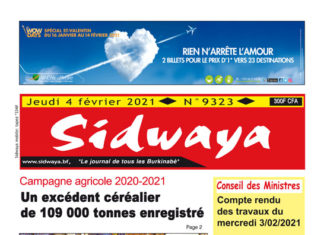 Une sidwaya du 04 02 2021