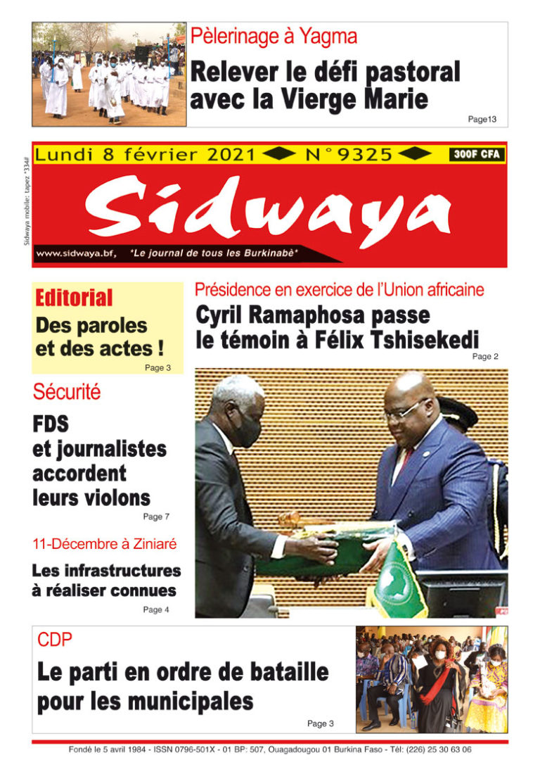 Une Sidwaya du 08 février 2021