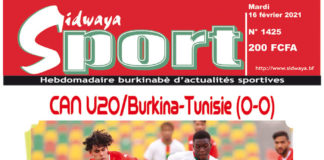 Une Sidwaya Sport du mardi 16 février 2021