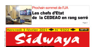 Une Sidwaya du 03 février 2021