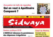 Une du Sidwaya du 11 03 2021