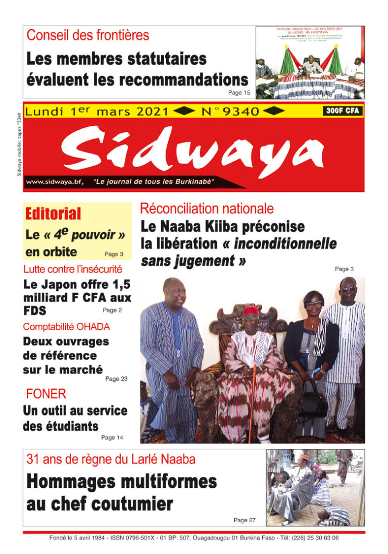 Une Sidwaya du 1er mars 2021