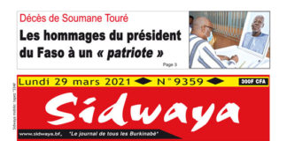 Une Sidwaya du 29 03 2021