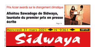 Une Sidwaya du 31-03-2021