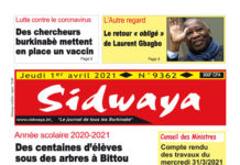 Une Sidwaya du 1er 04 2021