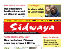 Une Sidwaya du 1er 04 2021