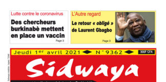 Une Sidwaya du 1er 04 2021