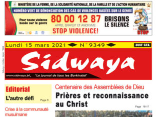 Une Sidwaya du 15 mars 2021