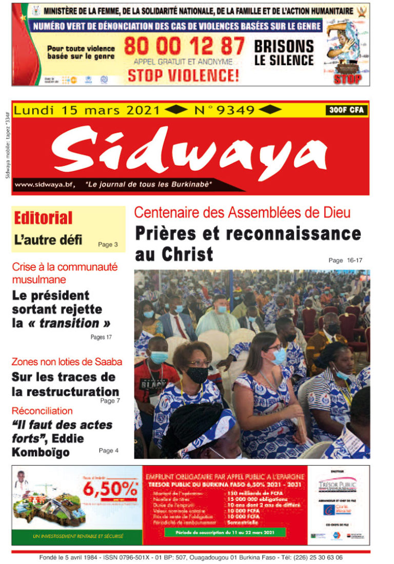 Une Sidwaya du 15 mars 2021