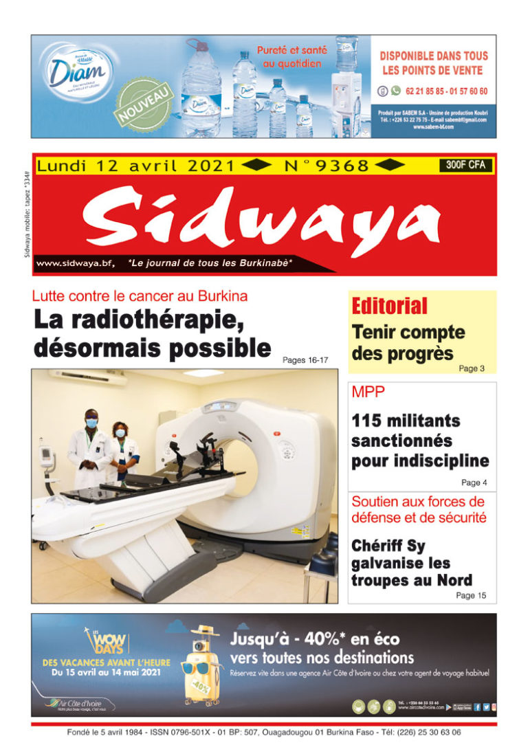 Une Sidwaya du 12-04-2021